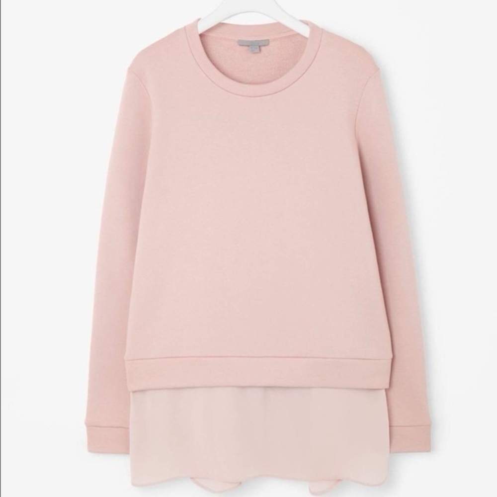 COS Layered Silk Panel Pink Sweatshirt XS